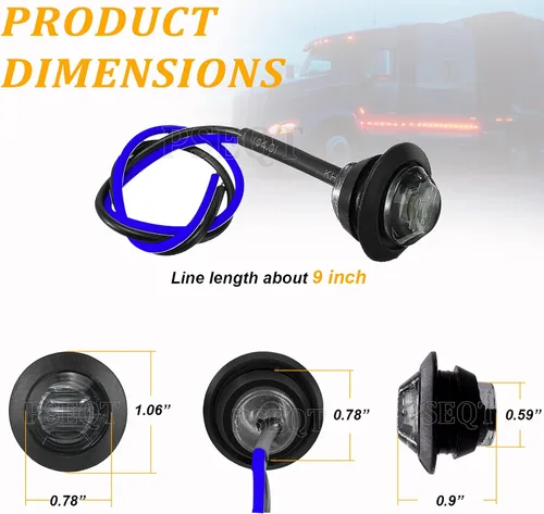 Miniatura 7 de PSEQT Luces LED redondas laterales de 3/4 pulgadas, indicadores de señal de giro, luz de ojal de bala, impermeable, para remolque, camión, autobús