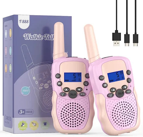Miniatura 9 de Selieve Walkie Talkies para niños recargables, juguetes para niños o niñas de 4 a 12 años, para interiores y exteriores, rango de 1.9 mi, 22