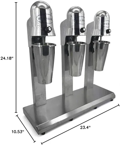 Miniatura 10 de Mezclador de batido de 3 cabezas, 110 V 18000 RMP Máquina eléctrica para batido de leche comercial con 3 tazas de 27.1 fl oz, mezclador espumador