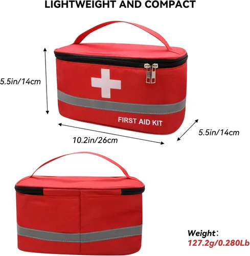 Miniatura 2 de Faylapa Bolsa vacía de primeros auxilios, 10.2 x 5.5 x 5.5 pulgadas, bolsa portátil de almacenamiento médico de primeros auxilios para exteriores