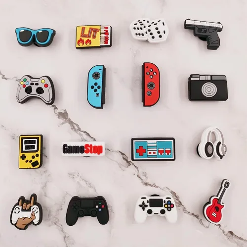 Miniatura 5 de 25 o 30 piezas de dijes para zapatos deportivos para niños y hombres, para videojuegos, camping, pesca, zuecos, decoración de zapatos, accesorios