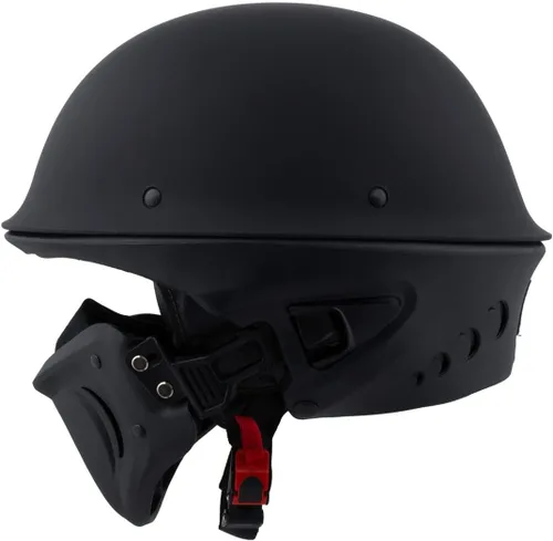 Miniatura 5 de Milwaukee Helmets MPH9830DOT Rascal 3/4 Open Face Flat Black 2 en 1 Casco de motocicleta Biker