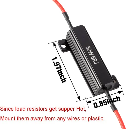 Miniatura 2 de iBrightstar Resistencias de carga 50W 6ohm, para corregir el código de error de la bombilla LED, señal de giro intermitente rápida negro