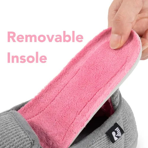 Miniatura 3 de RockDove Pantuflas con capucha de dos tonos para mujer con plantilla extraíble