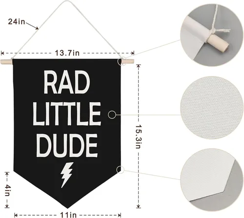 Miniatura 4 de QODUNG Rad Little Dude - Bandera de lona para colgar en la pared, decoración de pared para habitación de adolescentes, sala de juegos, habitación