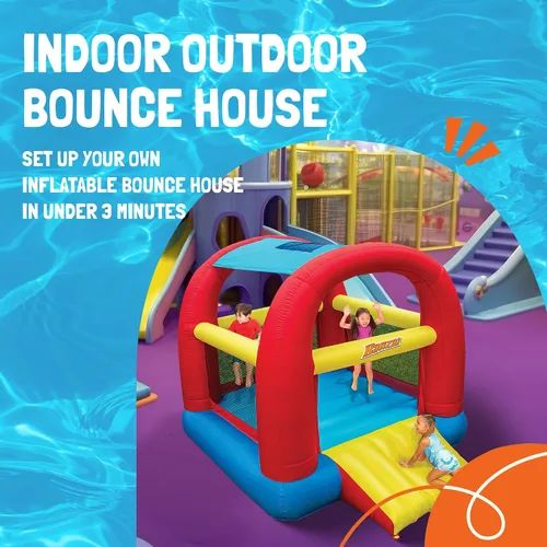 Miniatura 2 de Banzai Bounce 'N' Slide Cool Canopy - Casa inflable para interiores y exteriores con tobogán y soplador