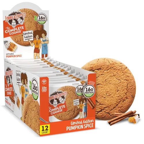 Lenny & Larry's - The Complete Cookie | Galleta sabor calabaza con especias, horneado suave, 0.56 onzas de proteína vegetal, vegana, sin OGM,