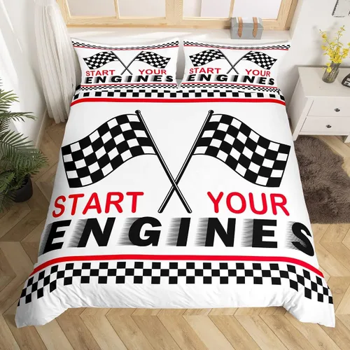 Miniatura 28 de Funda de edredón Happy Camping, juego de ropa de cama con temática de cámper para niños, funda de edredón de estilo rústico para decoración