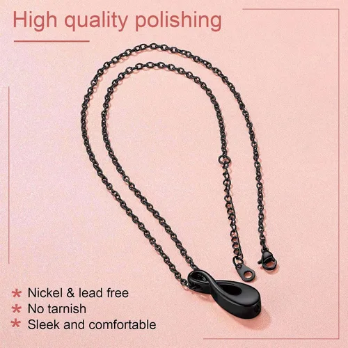 Miniatura 220 de FindChic Collares personalizados con urna para cenizas, barra vertical, gato, luna, reloj de arena, garra de perro, acero inoxidable, chapado en oro