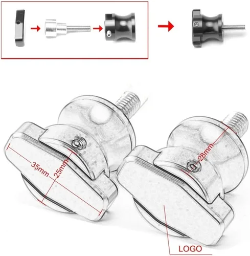Miniatura 4 de Soportes de marco CNC para motocicleta, tornillos de 0.236 in, deslizadores de basculante, carretes deslizantes para Yamaha FZ-07 FZ07 FZ 07 MT-07