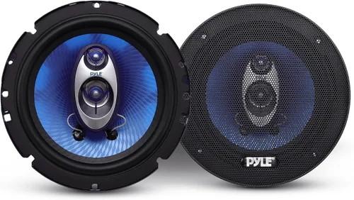 Pyle 6.5" Three-Way Sound Speaker System - 180 W RMS/360W Power Handling w/ 4 Ohm Impedance and 3/4'' Piezo Tweeter for Car Component Stereo, Round