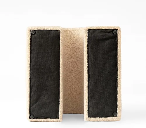 Miniatura 9 de SHYFOY Reposapiés otomano, reposapiés tapizado de 16.93 pulgadas con terciopelo suave de peluche, taburete en forma de N, taburete compacto y Camello