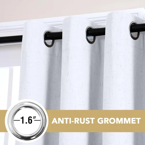 Miniatura 55 de H.VERSAILTEX - Cortina opaca 100 % de lino de 108 pulgadas de largo para dormitorio, con aislamiento térmico, lino texturizado, ahorro de energía