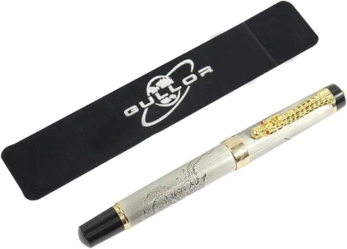 Miniatura 5 de Gullor Bolígrafo Roller Jinhao Descendientes del Dragón Plata con Dragón Dorado