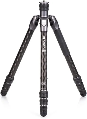 Benro Rhino 3 Series - Trípode de fibra de carbono resistente de 4 secciones con patas plegables inversas, cerraduras giratorias y capacidad de