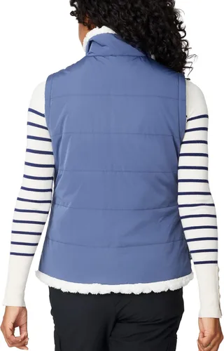 Miniatura 2 de Free Country Chaleco reversible acolchado de forro polar sherpa ligero con bolsillos con cremallera, chaleco de invierno para damas, aventura