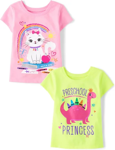 Miniatura 9 de The Children's Place Paquete de 3 camisetas gráficas de manga corta para bebé niña pequeña