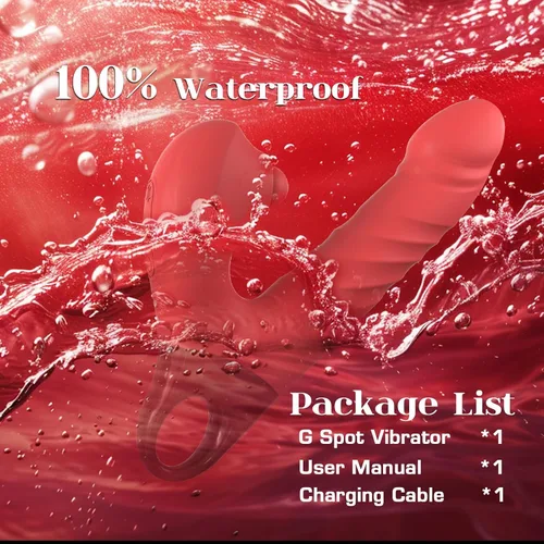 Miniatura 6 de Consolador vibratorio de empuje, vibrador 3 en 1 femenino para punto G con estimulador de clítoris, juguetes sexuales para mujeres y adultos, 3