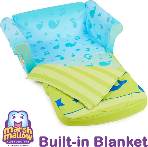 Miniatura 5 de Marshmallow Furniture, Sofá de Juego Cocomelon 3 en 1 para Dormir, Tumbona Convertible para Niños, Sofá Cama y Colchón para Siesta de Espuma
