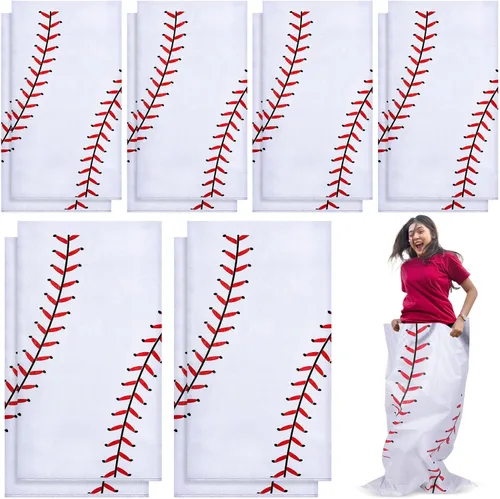 Cindeer 12 bolsas de patatas para carreras con temática deportiva, bolsas de salto de carreras de patatas de 40 x 20 pulgadas para adultos, juegos