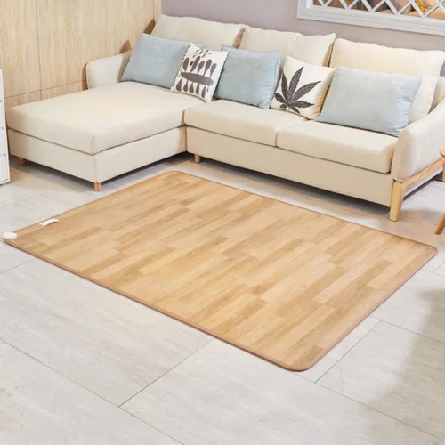Graphene Electric Heated Rug, Indoor Floor Heater, Heated Foot Warmer with Timer, Temperature Control, Indoor Space Heater for Yoga Offices Bedrooms