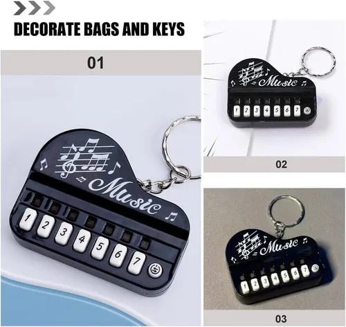 Miniatura 2 de LIFKOME Llavero colgante de piano, 2 piezas, llavero de teclado de piano, mini instrumento musical, colgante para decoración de mochila y bolso