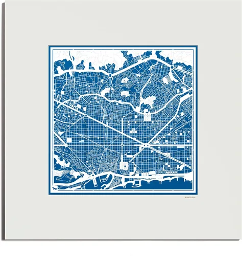 Miniatura 13 de O3 Design Studio Mapa de corte de papel Madrid negro mate de 20 x 20 pulgadas