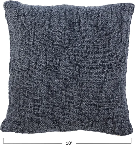 Miniatura 4 de Creative Co-Op Funda de almohada de seda lavada a la piedra y algodón tejido, color carbón