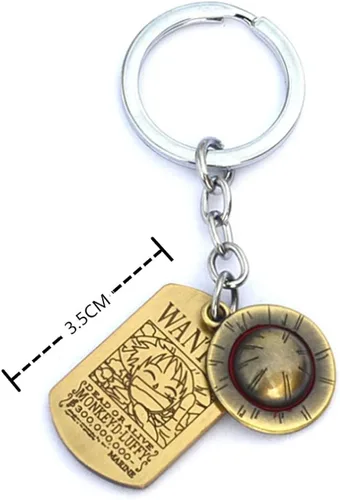 Miniatura 3 de KOGNGU Hot Japan Anime - Llavero de una pieza con diseño de esqueleto Luffy The Straw Hat Pirates Rope Llavero Cosplay Bronce, bronce