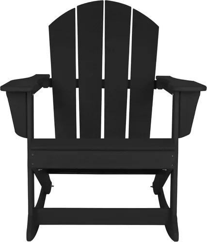 Miniatura 10 de WestinTrends Silla mecedora Malibu de poliéster para exterior/patio Adirondack, Negra