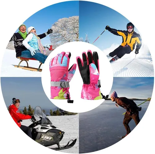 Miniatura 7 de Guantes de esquí, guantes de nieve impermeables y transpirables más cálidos para clima frío, se adaptan tanto a hombres como a mujeres, para padres