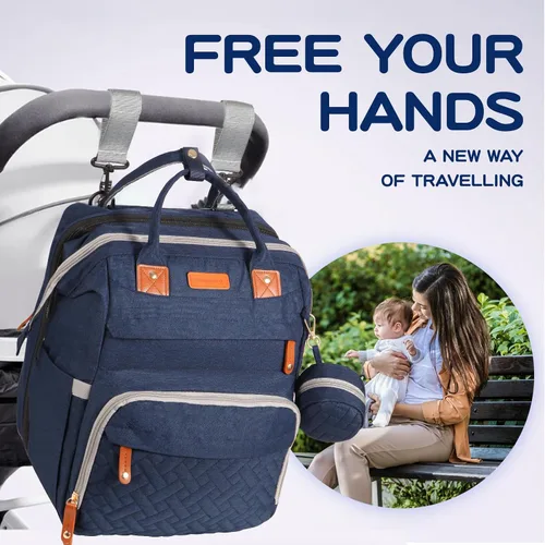 Miniatura 7 de JOYCE Mochila para pañales multifunción resistente al agua con cambiador, bolsa de viaje esencial para mamá, regalo perfecto para ducha y búsqueda