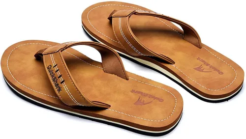 Miniatura 2 de Quickshark Sandalias de cuero para hombre, sandalias de playa con soporte de arco