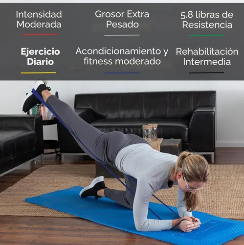 Miniatura 5 de THERABAND Juego de bandas de resistencia, bandas elásticas para ejercicio y terapia física, entrenamiento de fuerza para fitness superior e inferior