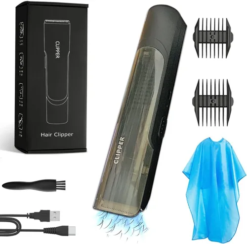 Cortadora de pelo profesional para hombres, kit de recortadora de barba de bebé, recortadora de pelo al vacío para niños y hombres con carcasa
