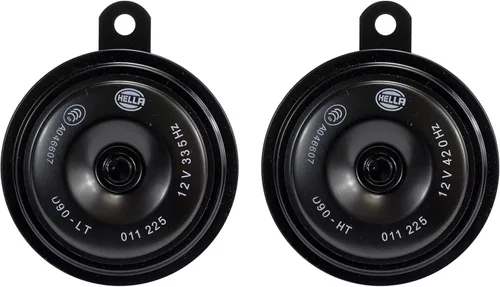Miniatura 2 de Hella 011225802, kit de bocinas de disco negras BX de 77 mm, 12 V (ajuste universal)