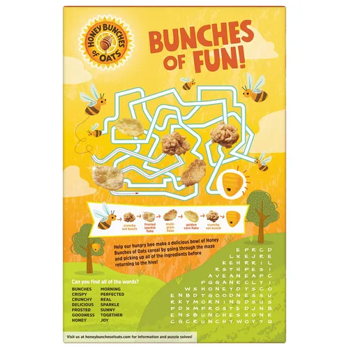 Miniatura 4 de Honey Bunches of Oats Cereal de desayuno tostado con miel con racimos de avena y granola, bajo en grasa hecho con cereales integrales, caja de 12