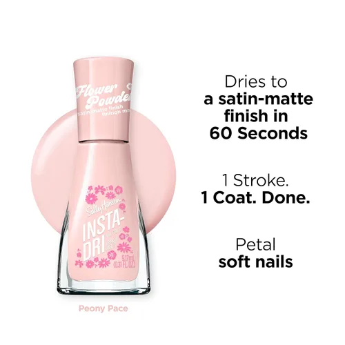Miniatura 4 de Sally Hansen Insta-Dri Flower Powder, Peony Pace, esmalte de uñas, se seca en 60 segundos, una capa, acabado mate satinado
