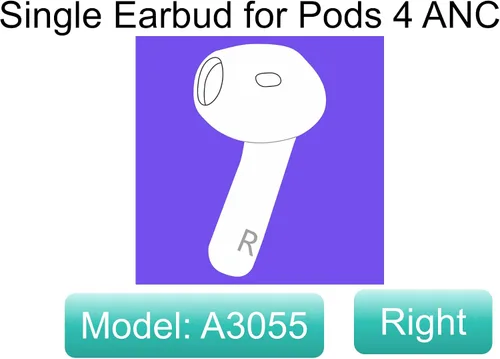 Miniatura 2 de Meenova Legit A3055 One Right Auriculares de repuesto (versión ANC) para Pods (4ª generación), A3056 OEM solo lado derecho del oído, compatible