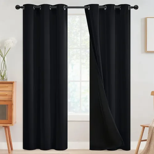 Miniatura 119 de SimpleHome - Cortinas opacas 100% para recámara, cortinas de ventana con ojales beige, con aislamiento térmico, cortinas de oscurecimiento