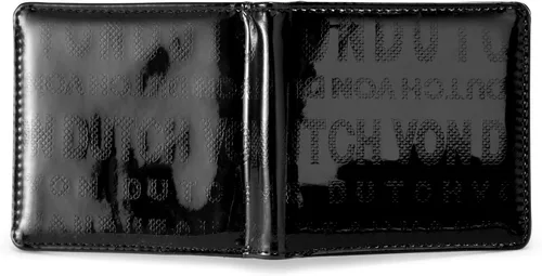 Miniatura 6 de Von Dutch Cartera biplegable, cuero vegano, diseño delgado unisex para hombres y mujeres, Negro, Cartera de guión de doble pliegue