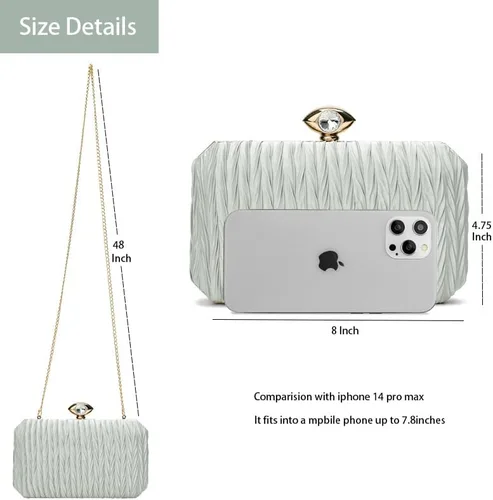 Miniatura 4 de Bolso de noche de satén para mujer, bolso de mano, bolso cruzado para fiesta, baile de graduación, boda