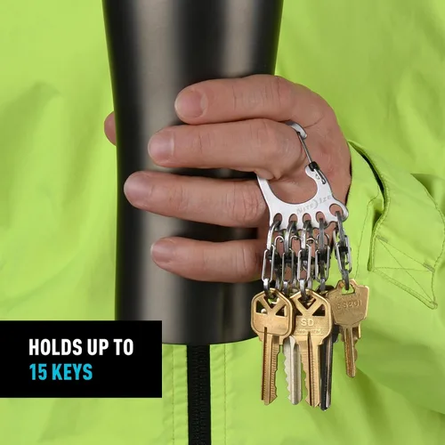 Miniatura 5 de Nite Ize Bigfoot Locker KeyRack - Soporte de acero inoxidable para coche, casa y otras llaves - Mosquetón con S-Biners - Capacidad para 15 llaves a