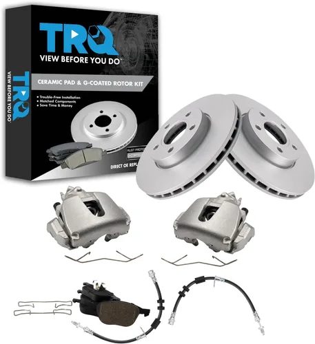 Miniatura 20 de TRQ Kit de pastillas de freno y rotor de cerámica delantera compatible con Chevrolet Malibu 2016