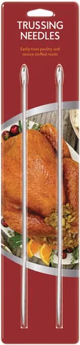 Miniatura 6 de HIC Kitchen Agujas rectas para asar, acero inoxidable 18/8, 8 pulgadas, juego de 2, para asegurar aves de corral rellenas y carne enrollada