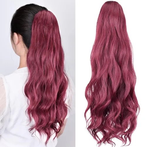 Miniatura 88 de Extensiones de cola de caballo de cabello rubio, extensiones de cola de caballo para mujer, pinza de extensiones de cabello rizado de 12 pulgadas