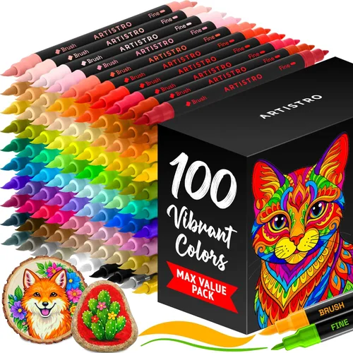Miniatura 9 de Bolígrafos de pintura acrílica, 42 marcadores de pintura acrílica, bolígrafos de pintura de punta extrafina (0.028 in) – Ideal para pintura
