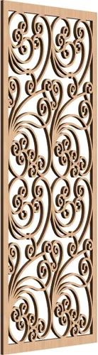 Miniatura 186 de 9 3/8"W x 24 3/8"H x 1/4"T Marilla Decorativos Paneles de Pared de Madera Calado, Abedul