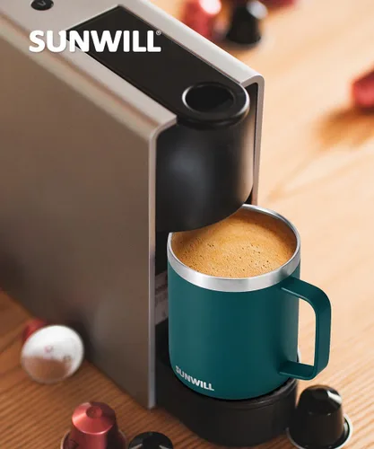 Miniatura 6 de SUNWILL - Taza de café con asa de 14 onzas, aislada, de acero inoxidable, reutilizable, de doble pared con recubrimiento en polvo; para viajes