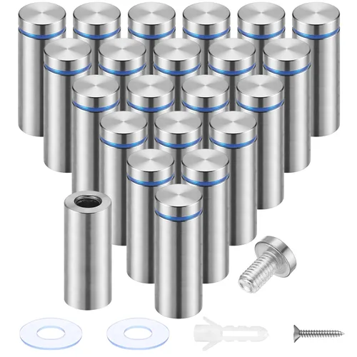 Miniatura 39 de Pelopy 8 Piezas Tornillos Separadores de Letreros Tornillos para Publicidad Acero Inoxidable Soportes Separadores de Pared Clavo de Vidrio Acrílico